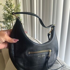 Marc Jacobs Black Hobo Bag with Gold Accents